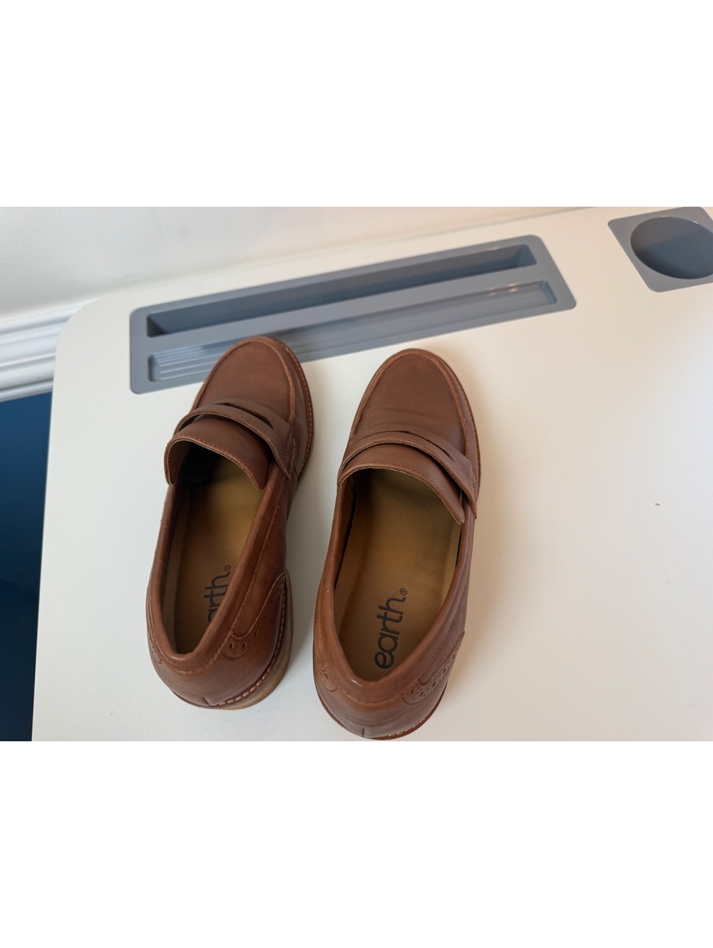 earth Brown Leather Penny Loafers - Women's Mules & Clogs - Picture 9 of 9